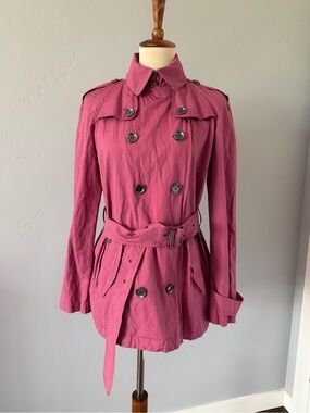 Burberry Brit Double-Breasted Trench Coat Rose Pink - US Size 10